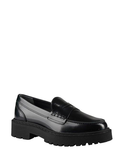 Womens Shoes Flats and flat shoes Loafers and moccasins Hogan Rebel Trainers in Black 
