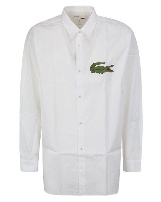 Comme des Garçons White X Lacoste Logo Patch Buttoned Shirt for men