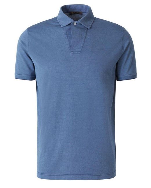 Loro Piana Cotton Classic Short-sleeve Polo Shirt in Blue for Men | Lyst UK