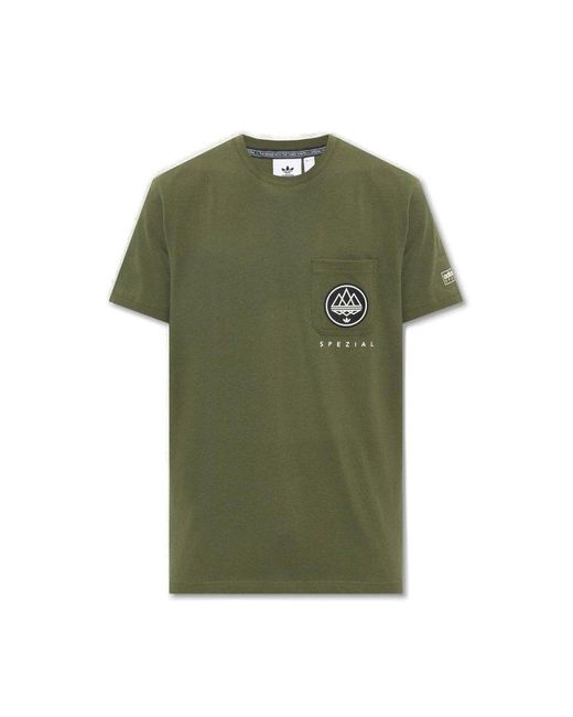Adidas Originals Green 'edgerton' T-shirt With Pocket for men