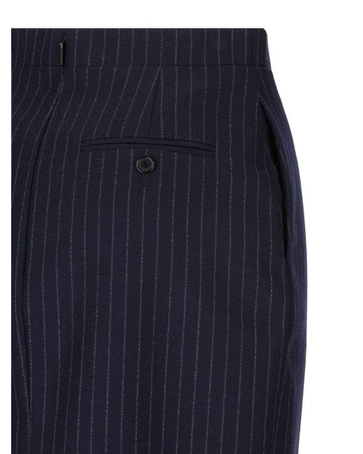 Saint Laurent Blue Striped Pencil Skirt