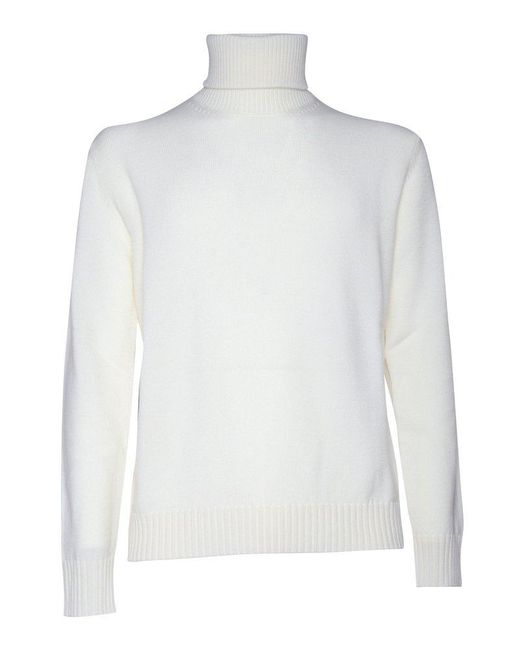 Ballantyne White Roll-Neck Knitted Jumper for men