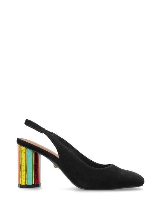 Kurt Geiger Black Perspex Heel Slingback Shoes