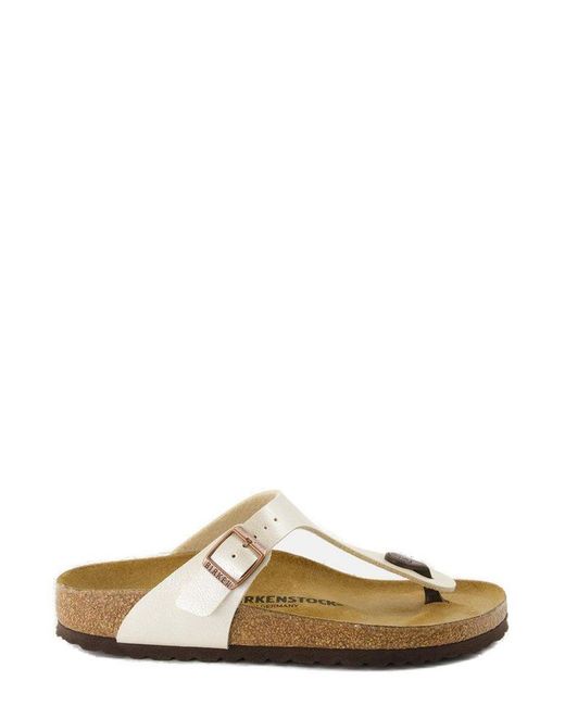 Birkenstock White Gizeh Slip-On Sandals