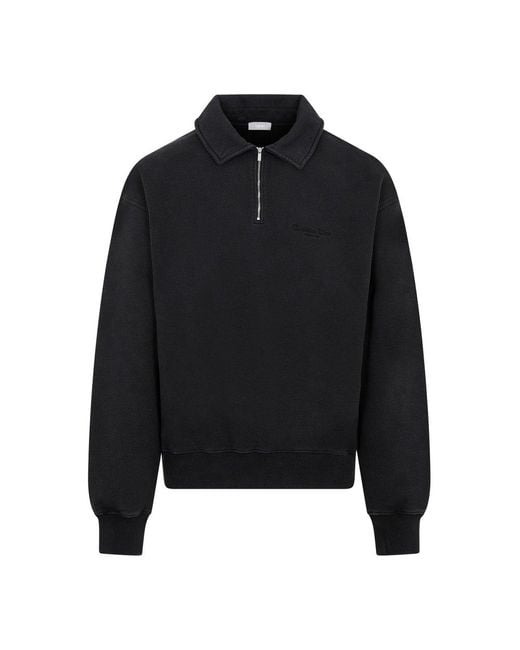 Dior Black Half-zipped Long-sleeved Sweatshirt for men