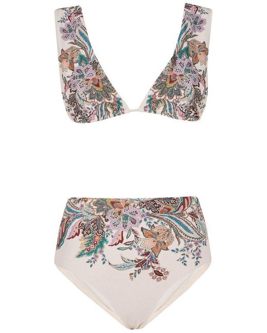 Zimmermann White Rhiannon Wide Shoulder Bikini