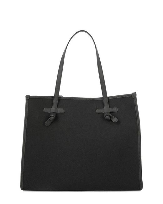 Gianni Chiarini Black Marcella Logo Patch Tote Bag