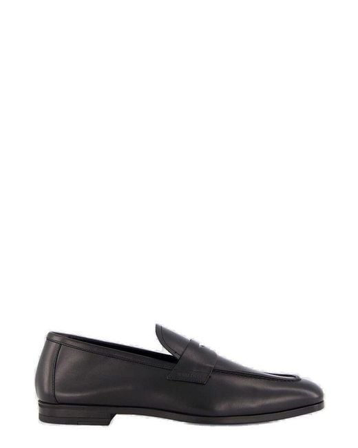 Tom Ford Black Almond Toe Loafers for men
