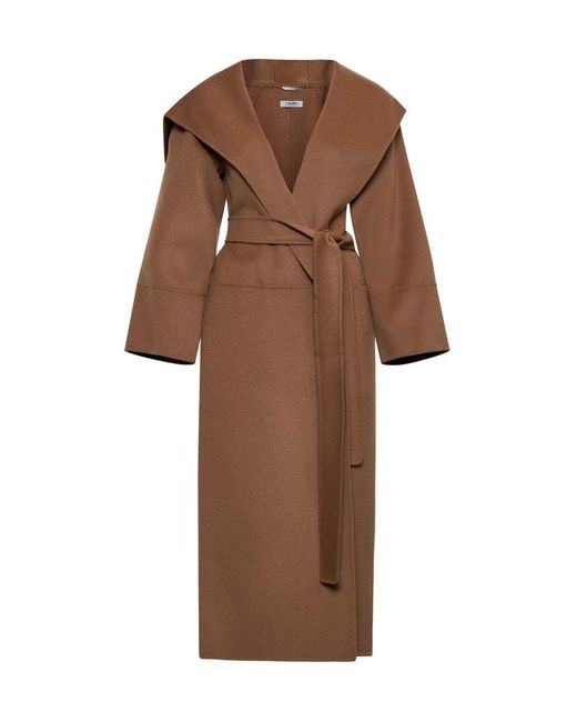 Max Mara Brown Belted Long-Sleeved Coat