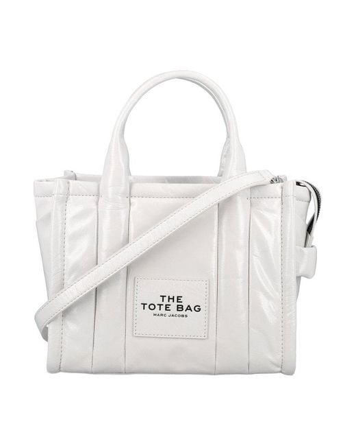 Marc Jacobs The Shiny Crinkle Mini Tote Bag in White