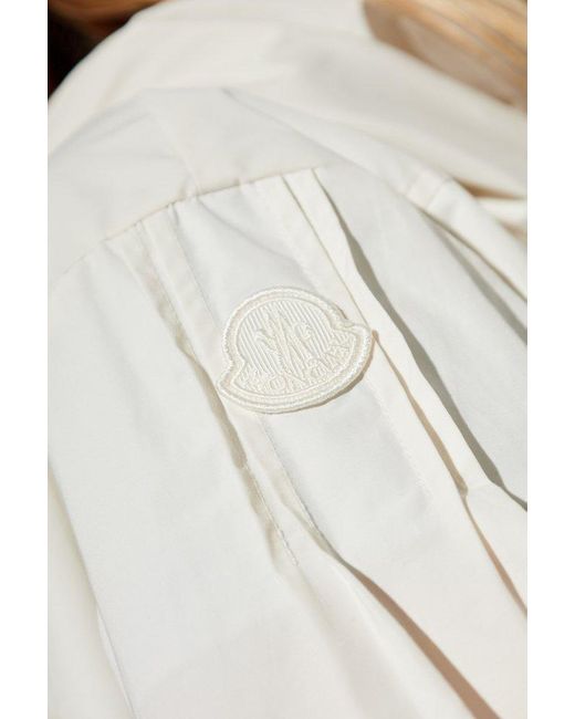 Moncler White Zip-Up Hooded Jacket