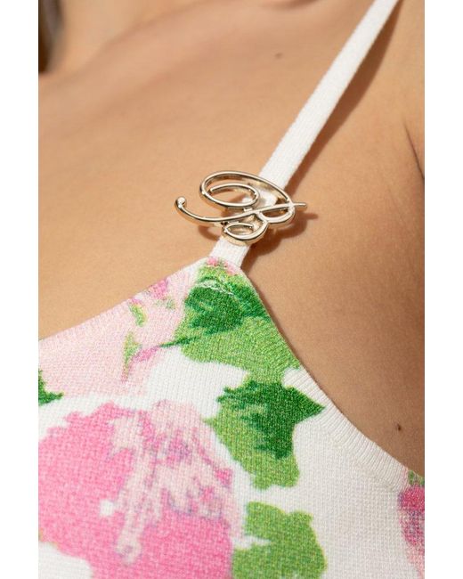 Blumarine White Floral Print Activewear Set