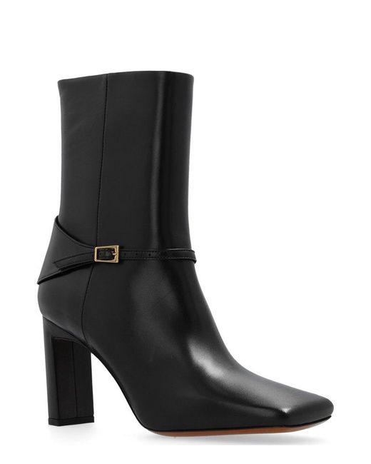 Wandler Black Isa Square Toe Ankle Boots