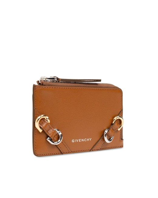 Givenchy Brown Card Case With Logo,