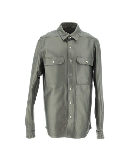 Rick Owens Gray Long-sleeved Outershirt for men