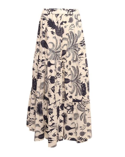 P.A.R.O.S.H. White All-over Printed Skirt