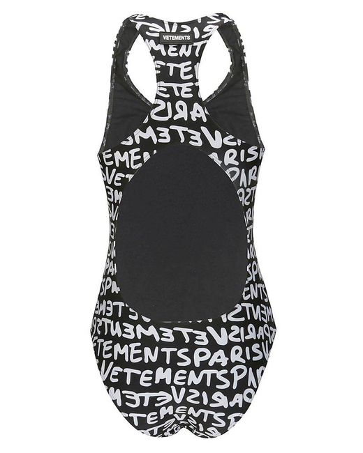 Vetements Black Graffiti Monogram Swimsuit