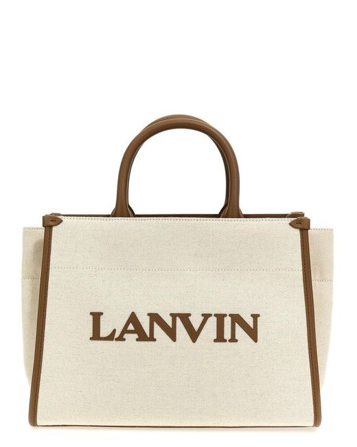 Lanvin Natural Logo Logo Patch Shopping Bag