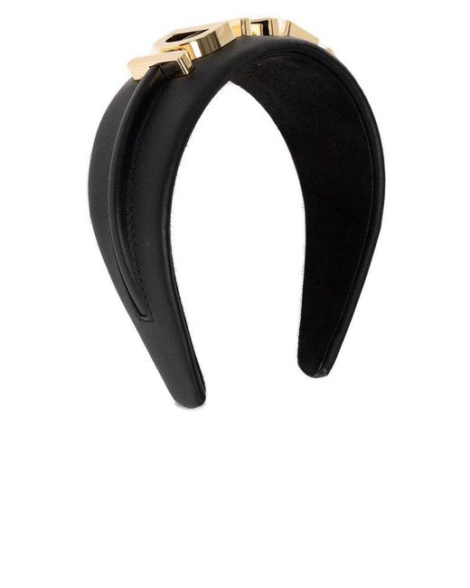 Fendi Black Leather Headband