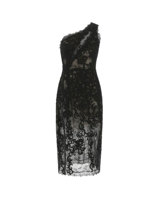 Ermanno Scervino Black One-shoulder Lace Dress
