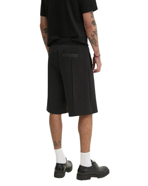 HUGO Black Zigzag Stitched Shorts for men