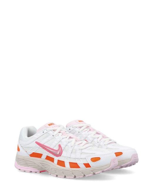 Nike White P-6000 Mesh Lace-up Sneakers