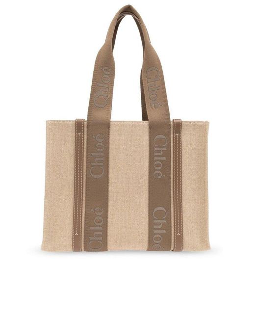 Chloé Natural 'woody Medium' Shopper Bag,