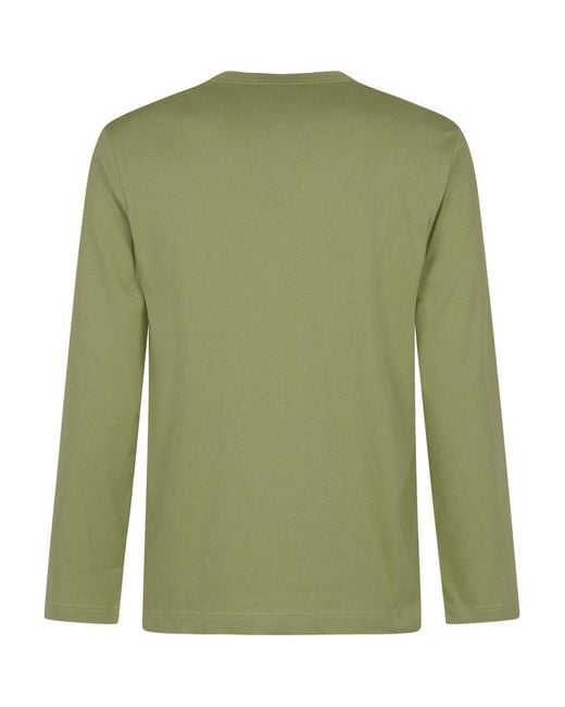 Comme des Garçons Green Logo Printed Crewneck T-shirt for men