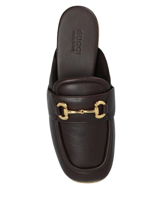 Gucci Black Horsebit Slip-on Mules for men