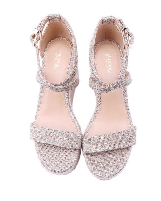 MICHAEL Michael Kors Pink Serena Ankle Strap Wedge Sandals