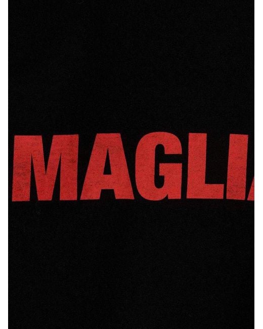 Magliano Black Logo Printed Crewneck T-shirt for men