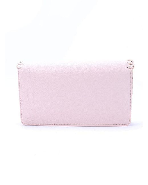Love Moschino Pink Whipstitch-trim Chain-linked Shoulder Bag
