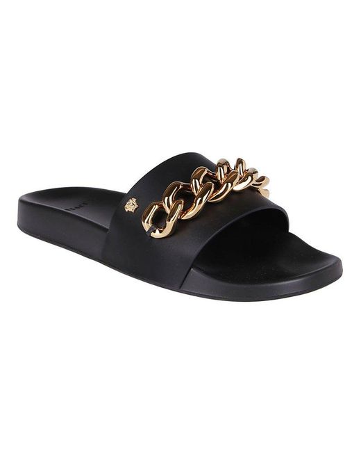 versace black medusa slides