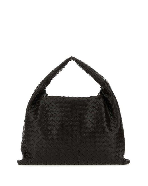 Bottega Veneta Black Hop Large Intrecciato-leather Shoulder Bag