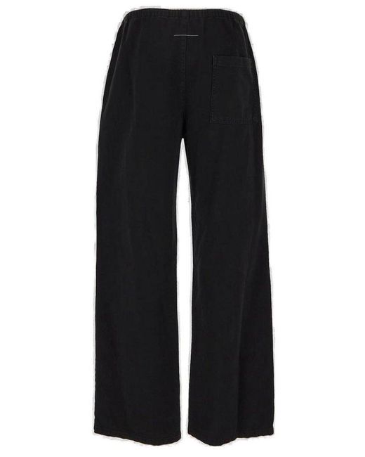 MM6 by Maison Martin Margiela Black Drawstring Trousers for men