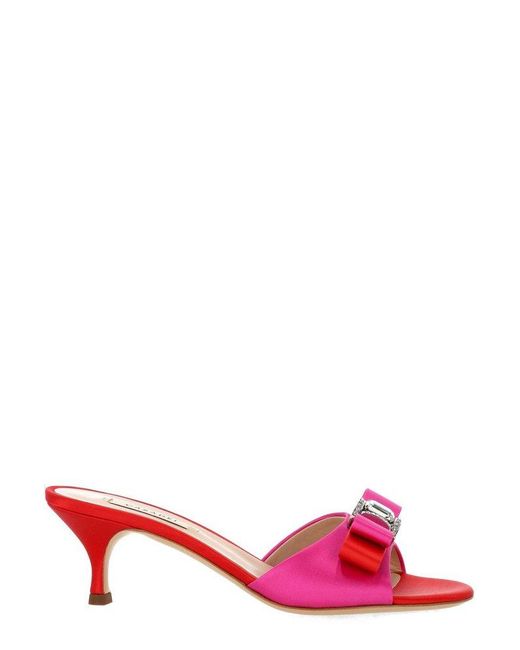 Casadei Red Bow Embellished Sandals