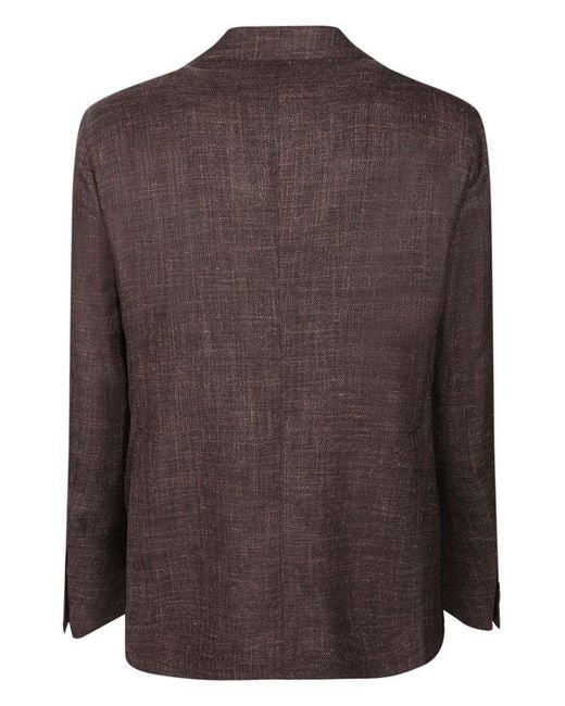 Tagliatore Brown Logo Plaque Jacket for men