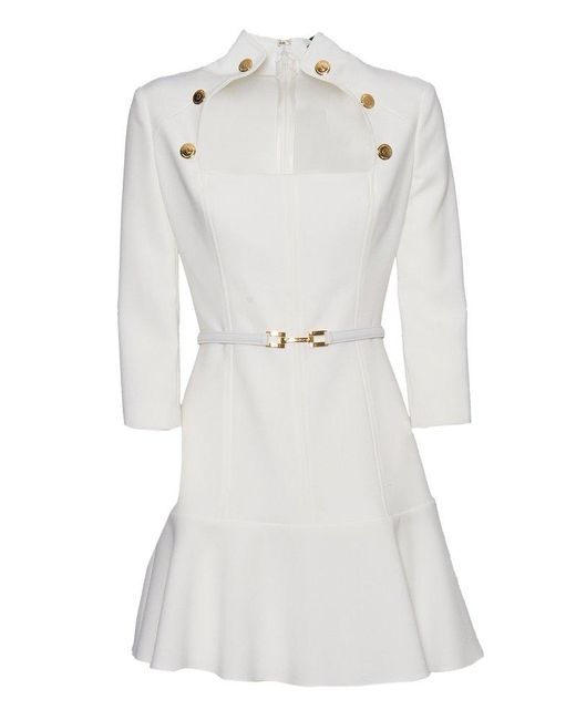 Elisabetta Franchi White Short Dress