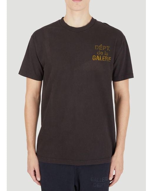 GALLERY DEPT. Black French Logo Print T-shirt for men
