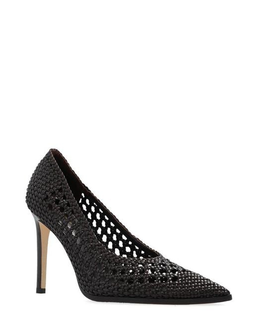 Tory Burch Black Pointed Toe Woven Pumps