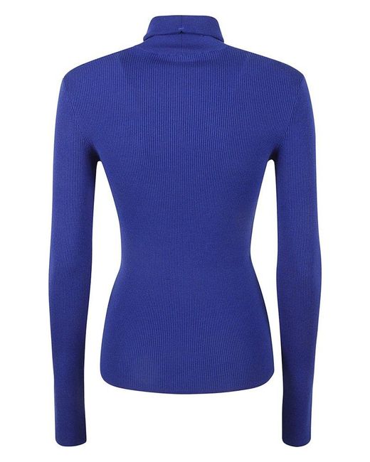 Burberry Blue Equestrian Knight Roll-neck Knitted Jumper