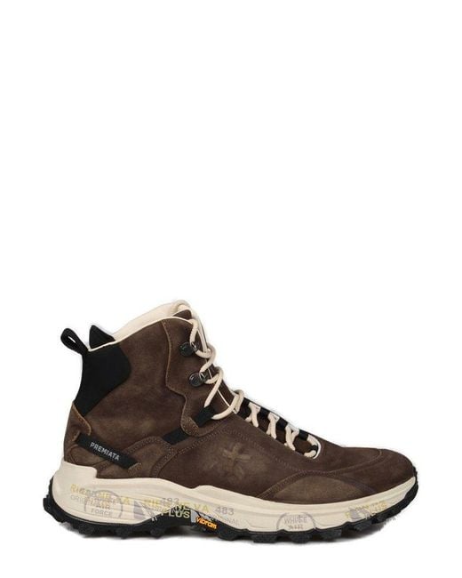 Premiata Brown Saintcrossd Sneakers for men