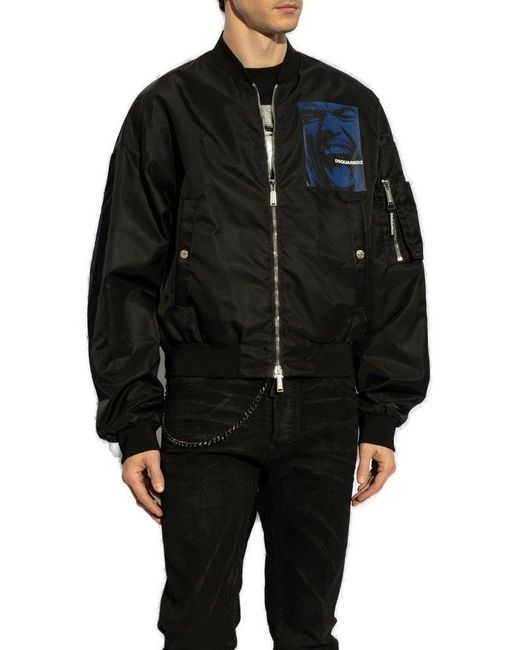 DSquared² Black Jacket Type Bomber for men
