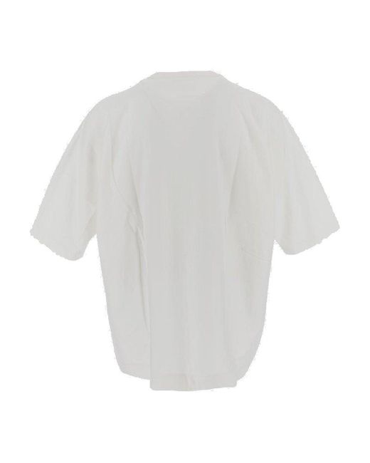 Homme Plissé Issey Miyake White Crewneck Short-sleeved T-shirt for men