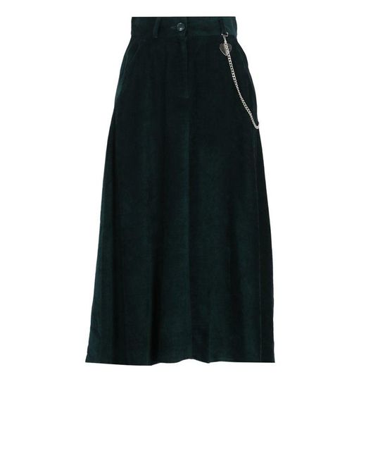 Love Moschino Green Corduroy Skirt
