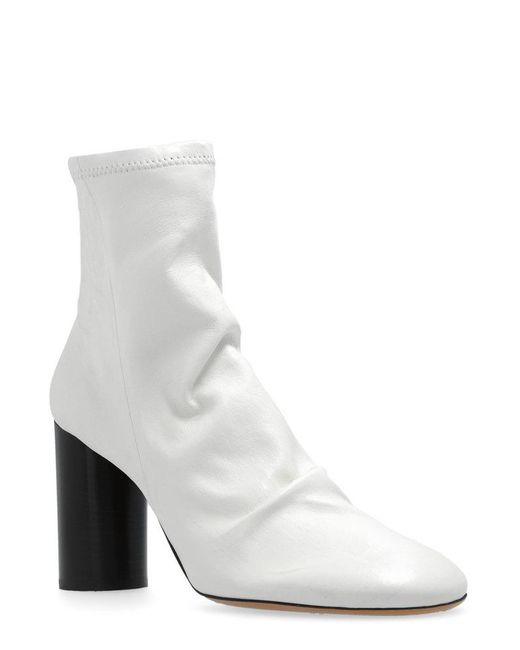 Isabel Marant White Labee Heeled Ankle Boots