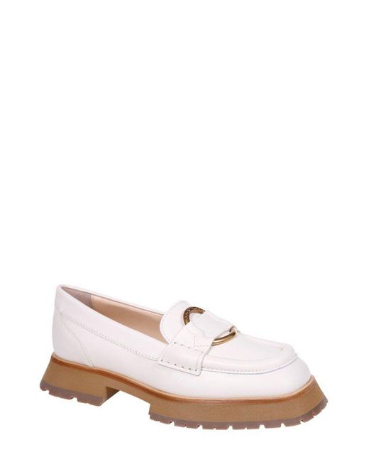 Moncler White Rind Detailed Loafers