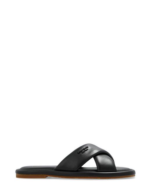 Kate Spade Black Crossband Slide Sandals