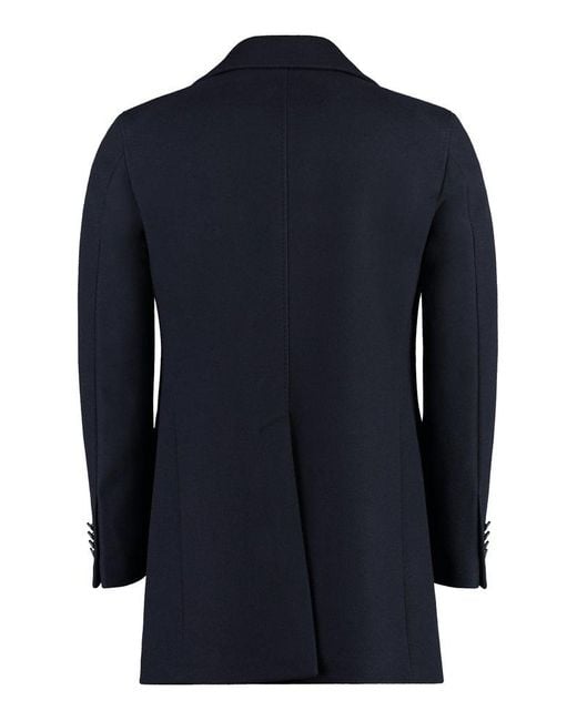 Tagliatore Blue C-stephan Wool Blend Double-breasted Coat for men