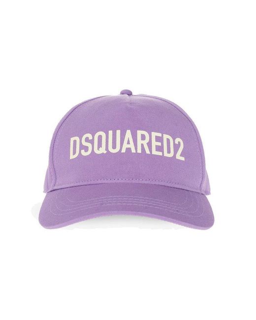 DSquared² Purple One Life Logo Printed Baseball Cap for men